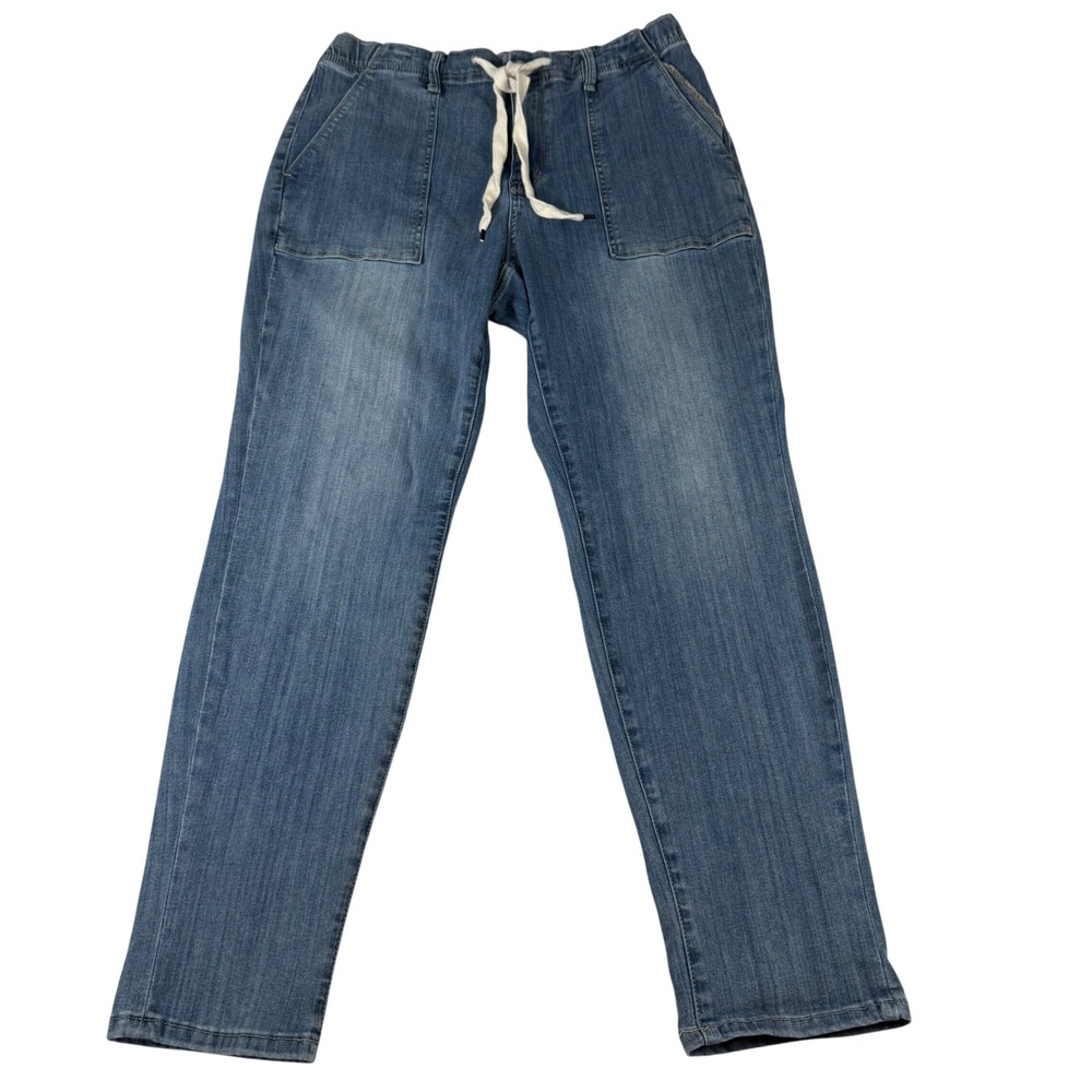 Judy Blue Jogger Jeans Women 13/31 Blue Cotton Blend Stretch Elastic Waist Denim
